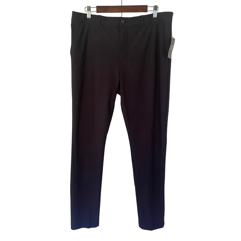 Apana Mens Black Standard Fit Performance Stretch Trousers MA4483 38/32 NWT